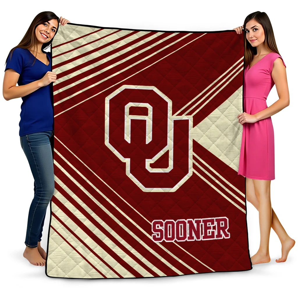 oklahoma sooners arrow layers crimson quilt blanket best selling
