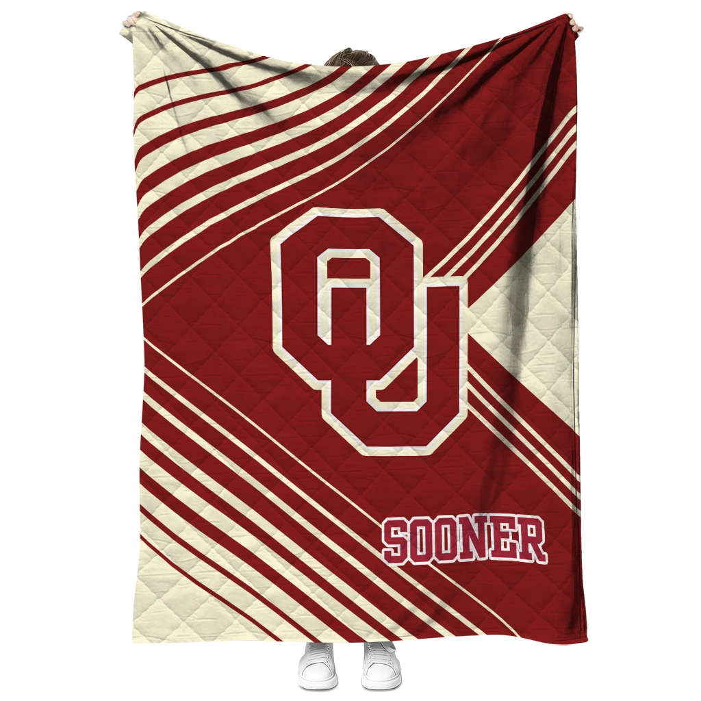 oklahoma sooners arrow layers crimson quilt blanket fashion forward