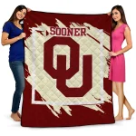 Oklahoma Sooners Block Border Crimson Quilt Blanket 1 oklahoma sooners block border crimson quilt blanket best selling