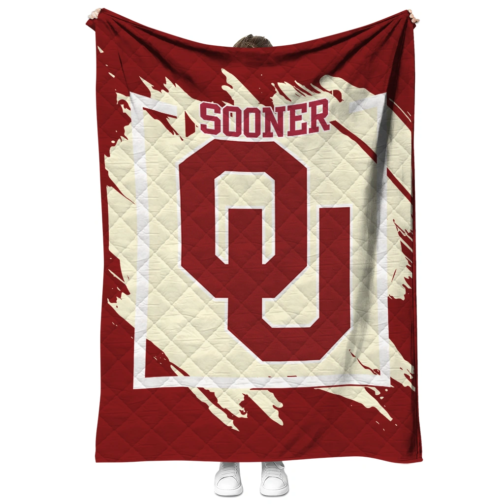 oklahoma sooners block border crimson quilt blanket fashion forward oklahoma sooners block border crimson quilt blanket fashion forward