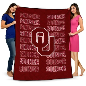 oklahoma sooners bold red crimson quilt blanket best selling