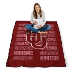 oklahoma sooners bold red crimson quilt blanket best selling