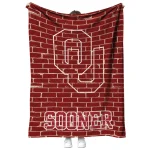 oklahoma sooners brick grid crimson quilt blanket best selling