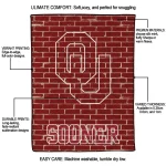 oklahoma sooners brick grid crimson quilt blanket best selling