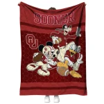 oklahoma sooners disney football crimson quilt blanket best selling