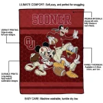 oklahoma sooners disney football crimson quilt blanket best selling