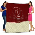 oklahoma sooners dot illusion crimson quilt blanket best selling
