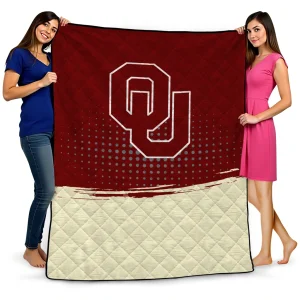 oklahoma sooners dot illusion crimson quilt blanket best selling