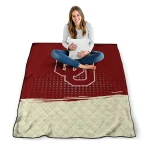 oklahoma sooners dot illusion crimson quilt blanket best selling