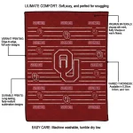 oklahoma sooners handdrawn stripes crimson quilt blanket best selling