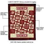 oklahoma sooners helmet heart crimson quilt blanket best selling
