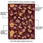 oklahoma sooners hibiscus foliage crimson quilt blanket best selling