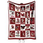 oklahoma sooners mickey mouse motif crimson white quilt blanket best selling