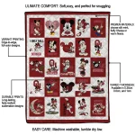 oklahoma sooners mickey mouse motif crimson white quilt blanket best selling