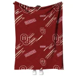 oklahoma sooners sketch lines crimson quilt blanket best selling