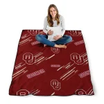 oklahoma sooners sketch lines crimson quilt blanket best selling