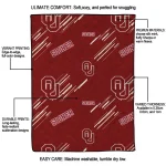 oklahoma sooners sketch lines crimson quilt blanket best selling