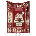oklahoma sooners snoopy love crimson quilt blanket best selling