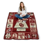 oklahoma sooners snoopy love crimson quilt blanket best selling