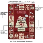 oklahoma sooners snoopy love crimson quilt blanket best selling