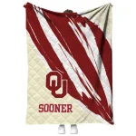 oklahoma sooners stroke art crimson white quilt blanket best selling