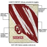 oklahoma sooners stroke art crimson white quilt blanket best selling