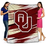 Oklahoma Sooners Wild Lines Crimson White Quilt Blanket 1 oklahoma sooners wild lines crimson white quilt blanket best selling
