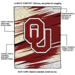 oklahoma sooners wild lines crimson white quilt blanket best selling