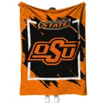 oklahoma state cowboys block border orange quilt blanket best selling