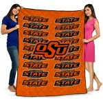 oklahoma state cowboys bold red orange quilt blanket best selling