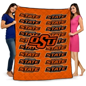 oklahoma state cowboys bold red orange quilt blanket best selling