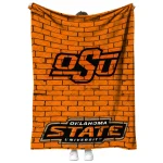 oklahoma state cowboys brick grid orange quilt blanket best selling