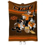 oklahoma state cowboys disney football orange quilt blanket best selling