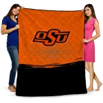 oklahoma state cowboys dot illusion orange quilt blanket best selling
