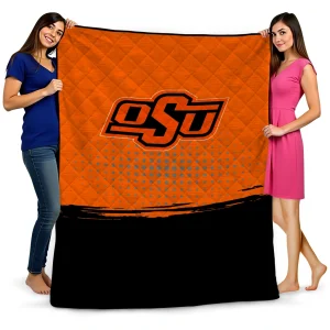 oklahoma state cowboys dot illusion orange quilt blanket best selling