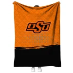 oklahoma state cowboys dot illusion orange quilt blanket best selling