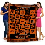 oklahoma state cowboys helmet heart orange quilt blanket best selling