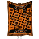 oklahoma state cowboys helmet heart orange quilt blanket best selling