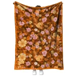 oklahoma state cowboys hibiscus foliage orange quilt blanket best selling