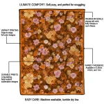 oklahoma state cowboys hibiscus foliage orange quilt blanket best selling