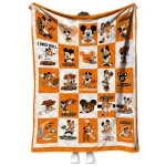 oklahoma state cowboys mickey mouse motif orange white quilt blanket best selling