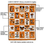 oklahoma state cowboys mickey mouse motif orange white quilt blanket best selling