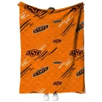 oklahoma state cowboys sketch lines orange quilt blanket best selling