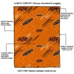 oklahoma state cowboys sketch lines orange quilt blanket best selling
