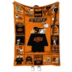 oklahoma state cowboys snoopy love orange quilt blanket best selling