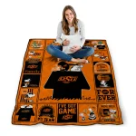 oklahoma state cowboys snoopy love orange quilt blanket best selling