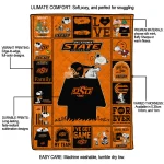 oklahoma state cowboys snoopy love orange quilt blanket best selling
