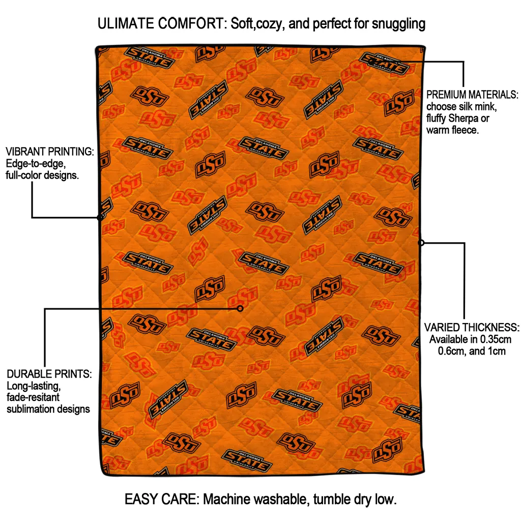 oklahoma state cowboys solid classic orange quilt blanket latest model oklahoma state cowboys solid classic orange quilt blanket latest model