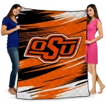 Oklahoma State Cowboys Wild Lines Orange White Quilt Blanket 1 oklahoma state cowboys wild lines orange white quilt blanket best selling