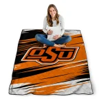oklahoma state cowboys wild lines orange white quilt blanket best selling